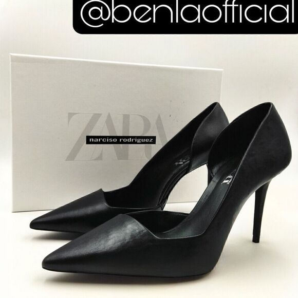 NEW ZARA LEATHER HEELED SHOES NARCISO RODRIGUEZ ZARA - Picture 3 of 10